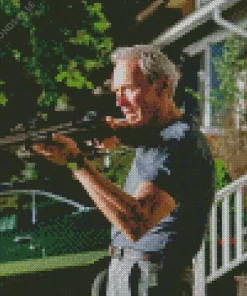 Walt Kowalski With A Gun Diamond Painting