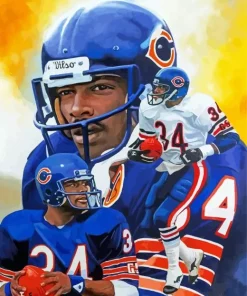 Walter Payton Chicago Bears Diamond By Numbers