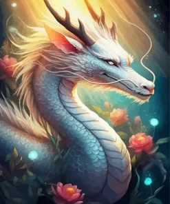 White chinese dragon Diamond Paintings