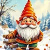 Winter Gnome Diamond With Numbers