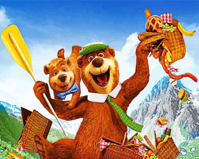 Yogi bear animation character Diamond By Numbers Yogi Bear Animation Character Diamond Painting