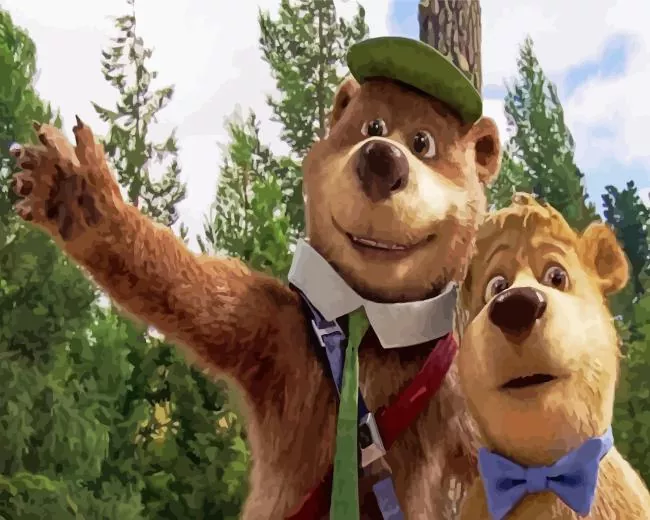 Yogi bear art Diamond By Numbers Yogi Bear Art Diamond Painting