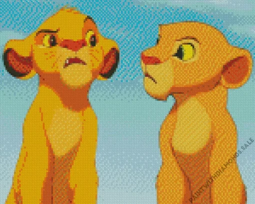 Young Simba And Nala Diamond Painting