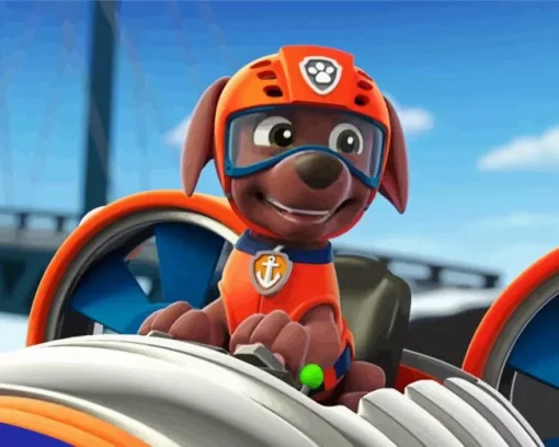 Zuma Paw Patrol Character Diamond By Numbers