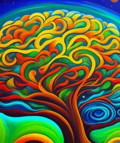 Abstract Tree Of Life Brain Diamond Painting