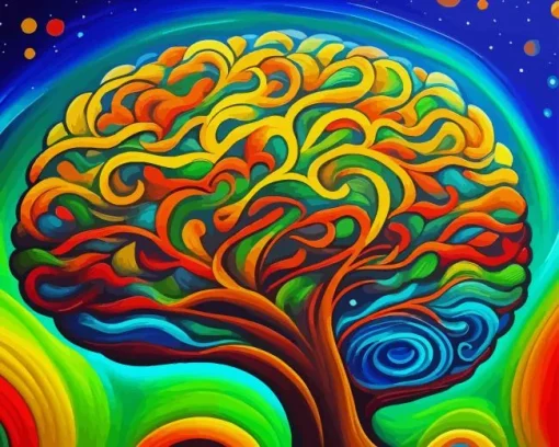 Abstract Tree Of Life Brain Diamond Painting