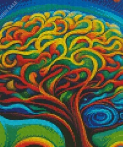 Abstract Tree Of Life Brain Diamond Painting