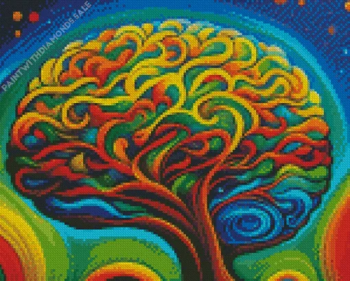 Abstract Tree Of Life Brain Diamond Painting