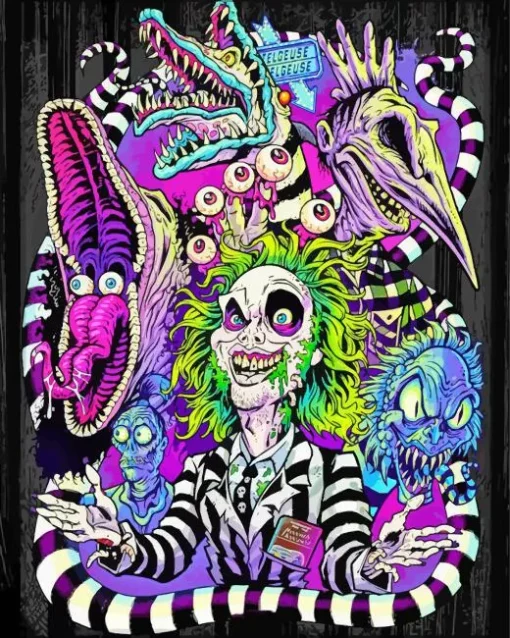 Abstract Beetlejuice Art Diamond Paintings