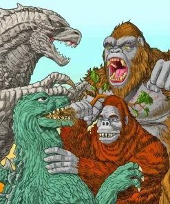 Aesthetic Godzilla VS King Kong Diamond Painting