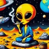 Aesthetic Alien Smoking Diamond Painting