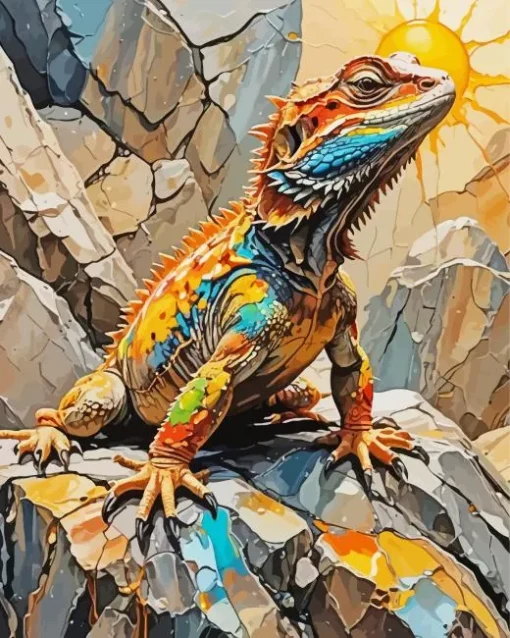 Bearded Dragon Art Diamond Painting