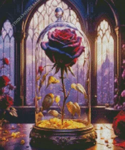 Aesthetic Beauty And The Beast Rose Diamond Painting