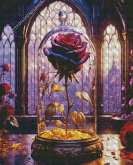 Aesthetic Beauty And The Beast Rose Diamond Painting