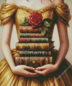 Beauty Books And Rose Art Diamond Painting