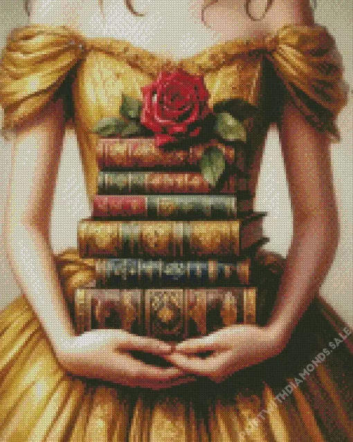 Beauty Books And Rose Art Diamond Painting