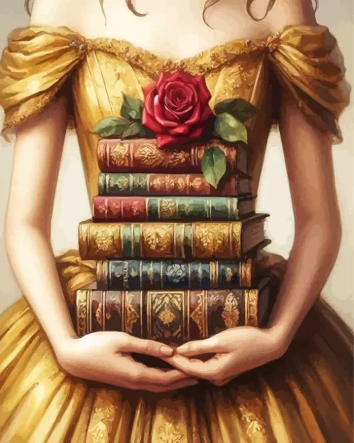 Beauty Books And Rose Art Diamond Painting