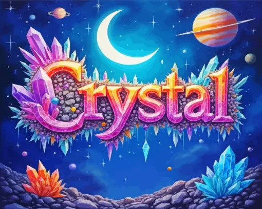 Crystal And Planets Diamond Painting