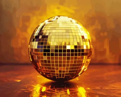 Golden Disco Ball Diamond Painting