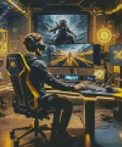 Aesthetic Gamer Man Diamond Painting