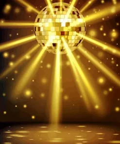 Aesthetic Golden Disco Ball Diamond Painting