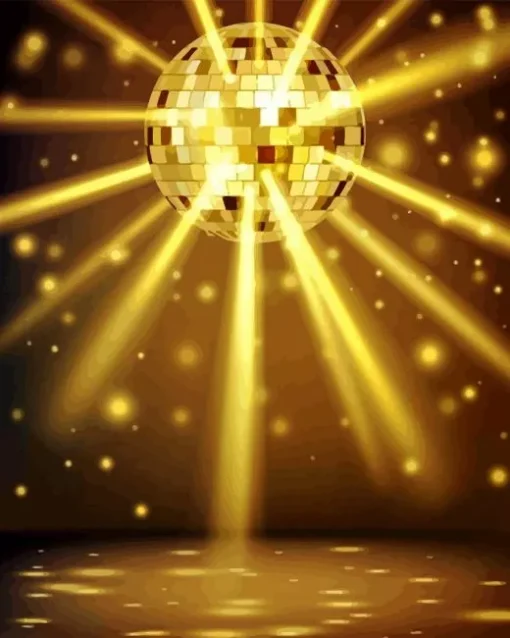 Aesthetic Golden Disco Ball Diamond Painting