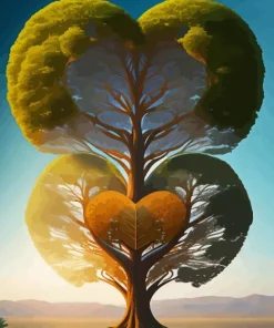 Aesthetic Heart Tree Of Life Diamond Painting