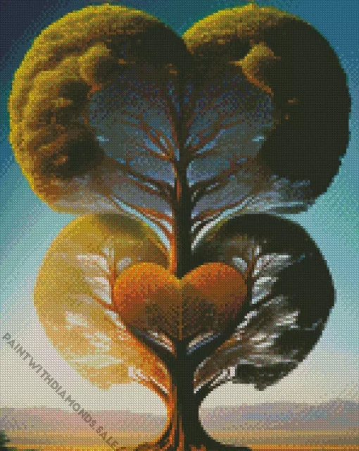 Aesthetic Heart Tree Of Life Diamond Painting