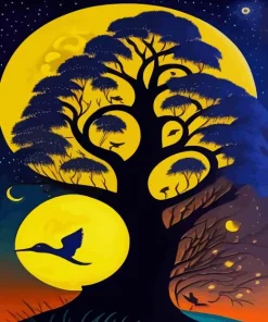 Tree Of Life Full Moon Diamond Painting