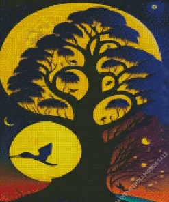 Tree Of Life Full Moon Diamond Painting