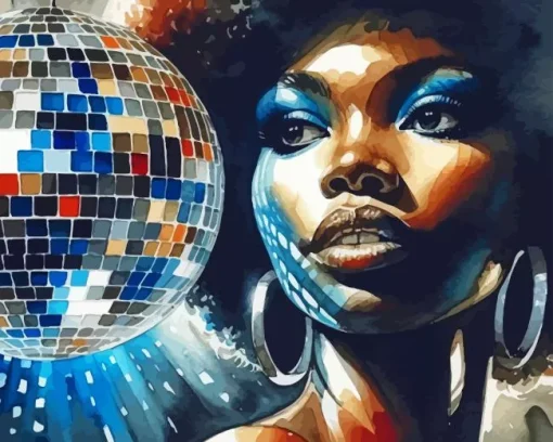 Afro Disco Ball Diamond Painting