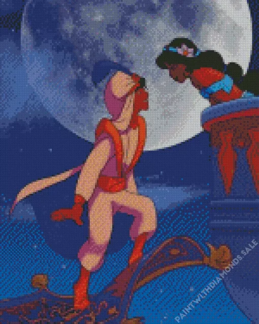 Romantic Aladdin And Jasmine Diamond Painting