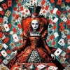 alice in wonderland red queen Diamond With Numbers