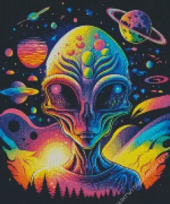 Alien And Planets Diamond Painting