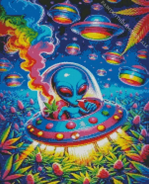 Cool Alien Smoking Diamond Painting