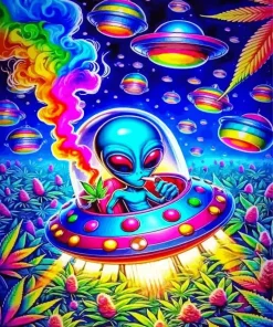 Cool Alien Smoking Diamond Painting