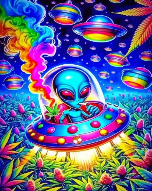 Cool Alien Smoking Diamond Painting