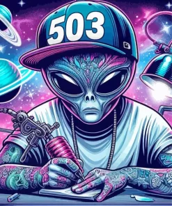 Alien Tattoo Artist Diamond Painting