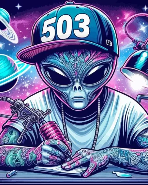 Alien Tattoo Artist Diamond Painting