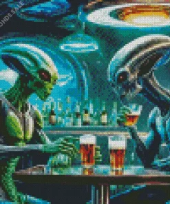 Aliens Meeting Diamond Painting