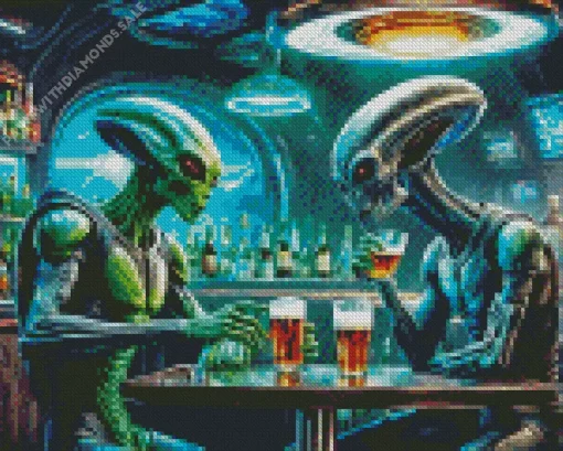 Aliens Meeting Diamond Painting