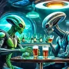 Aliens Meeting Diamond Painting