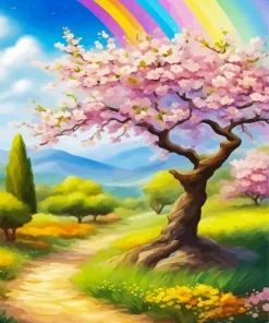 Almond Blossom And Rainbow Diamond Painting