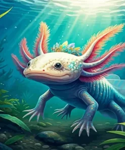 amphibian axolotl underwater Diamond Paints