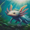 amphibian axolotl underwater Diamond With Numbers