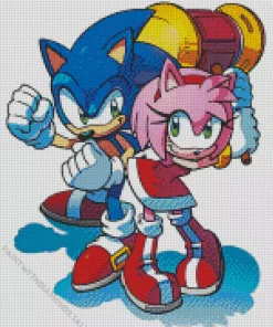 Amy Rose And Sonic Diamond Painting