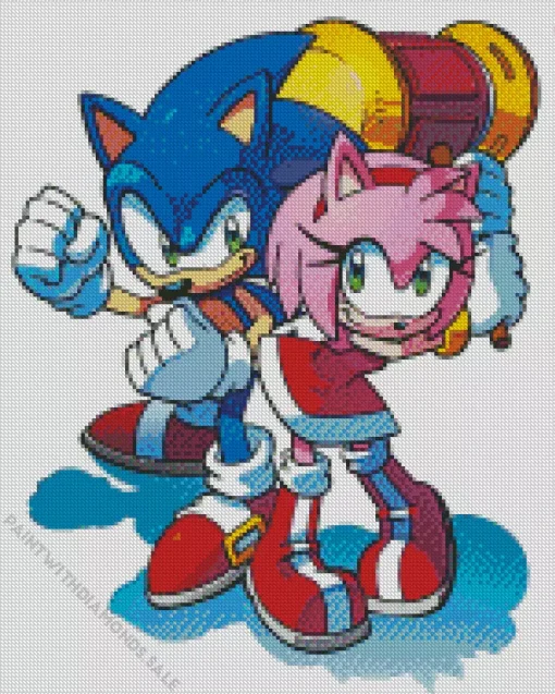 Amy Rose And Sonic Diamond Painting