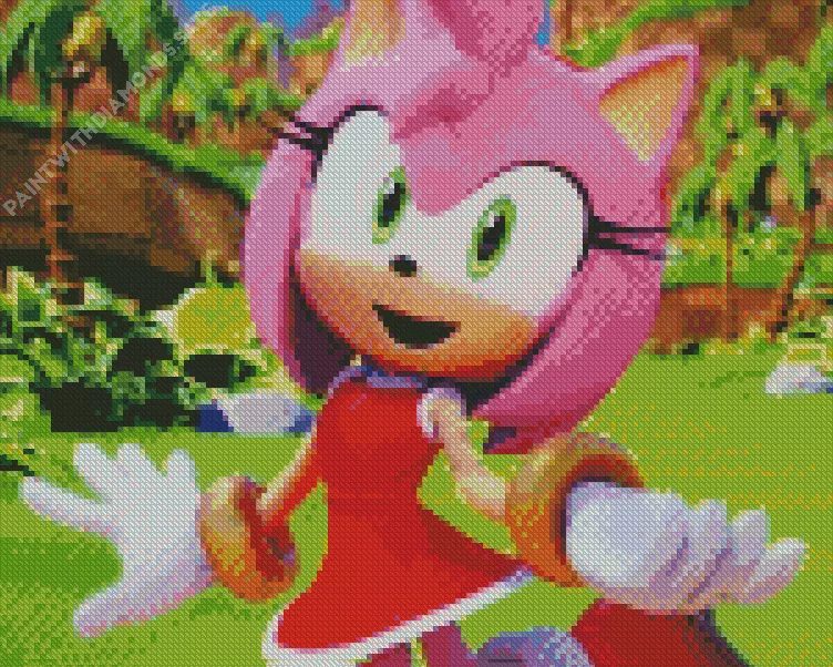 amy rose character Diamond Paintings Amy Rose Character Diamond Painting