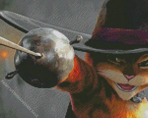 Animated Movie Puss In Boots Diamond Painting