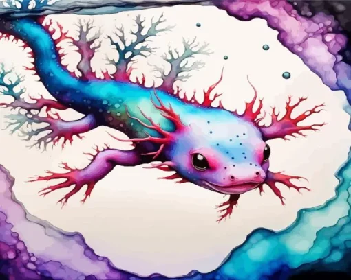 axolotl art Diamond Paints